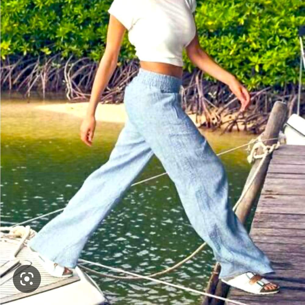 Athlete Cabo Linen Wide Leg Pants size 8